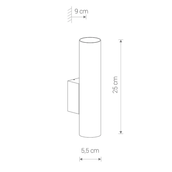 Minimalistyczna LAMPA ścienna EYE WALL 8074 Nowodvorski metalowa tuba kinkiet mosiądz czarny