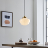Lampa wisząca L&-197692 Light& szklany klosz mleczny mosiądz