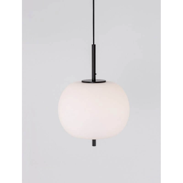Kulista lampa wisząca MARC LE42718 szklana kula biała czarna