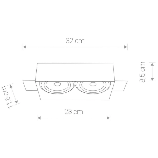 Wpuszczana LAMPA sufitowa MOD PLUS 9403 Nowodvorski metalowa OPRAWA prostokątny WPUST do zabudowy czarny