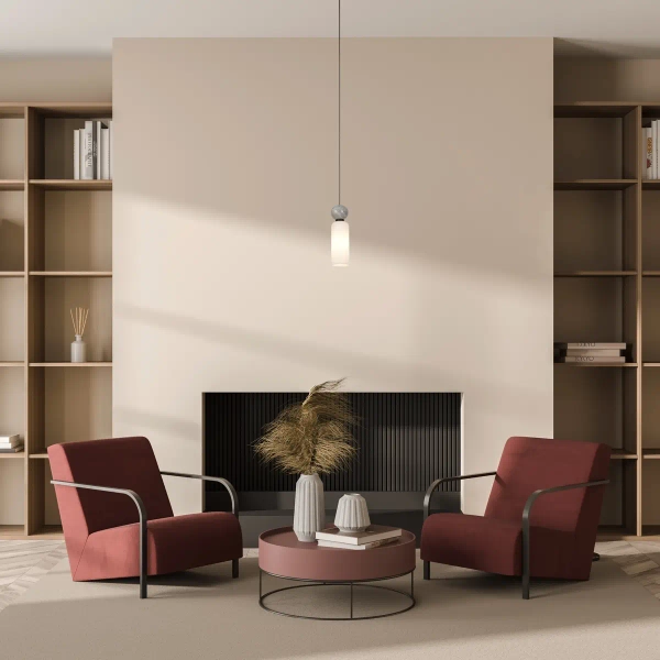 Wisząca lampa podłużna Santos PND-95331-1-BK kula szara biała czarna