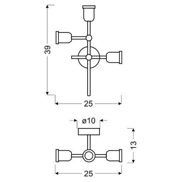 Plafon KIRIMU 33-66893 industrialna żarówki bulbs sticks loft czarna