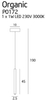 LAMPA wisząca ORGANIC P0172 Maxlight metalowa OPRAWA LED 1W 3000K zwis sopel chrom