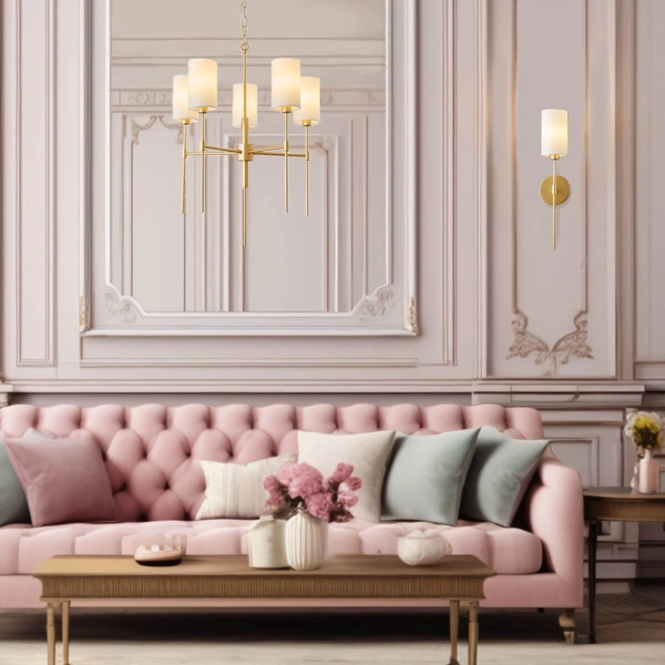 Wisząca lampa abażurowa DARLING ST-9501-5 BLACK czarny biały