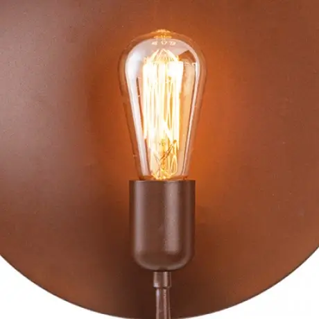 Industrialny kinkiet ścienny 22194 okrągły talerz brązowy