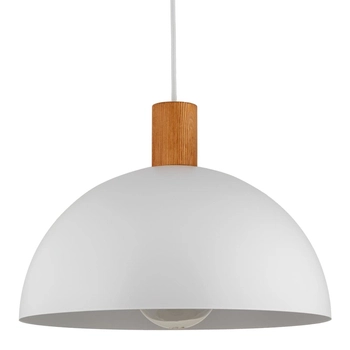 Lampa wisząca kopuła do salonu Oslo 4851 TK Lighting drewniana biała
