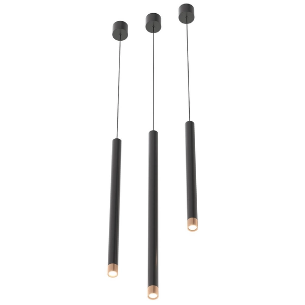 Metalowa lampa wisząca Q I tuba pojedyncza czarna nad wyspę