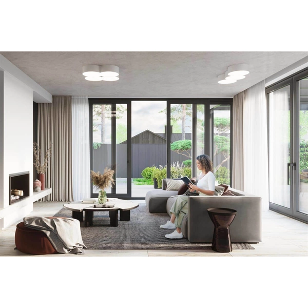 Sypialniana lampa sufitowa SL.1051 biała nad łóżko cirrcles