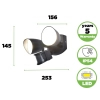 Elewacyjna lampa zewnętrzna Shrimp 7622222012 LED 23,5W 4000K czarna