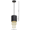 Glamour LAMPA wisząca ALMERIA MLP6439 Milagro okrągła OPRAWA materiałowy ZWIS kryształki crystals czarne