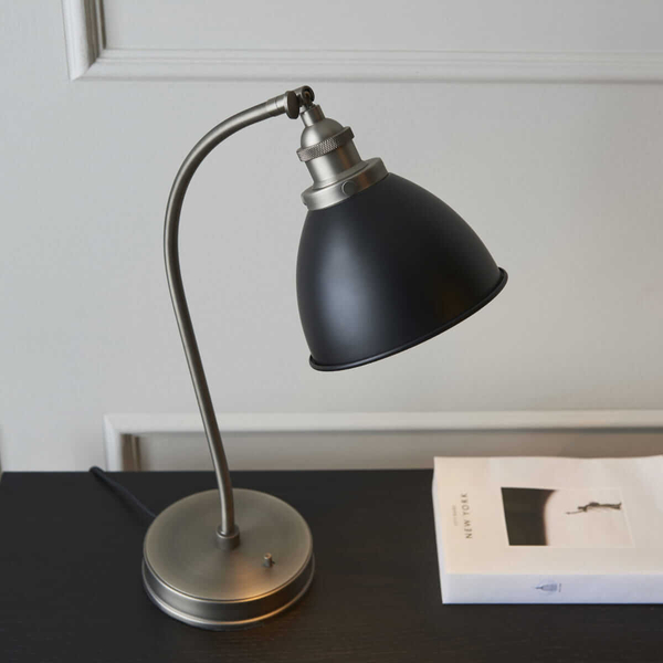 Gabinetowa lampa stołowa Franklin 98752 Endon retro cyna czarna