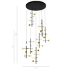 Modernistyczna LAMPA wisząca HELMOND PND-43883-28 Italux metalowa OPRAWA kaskada LED 89W 3000K molekuły ZWIS czarny złoty