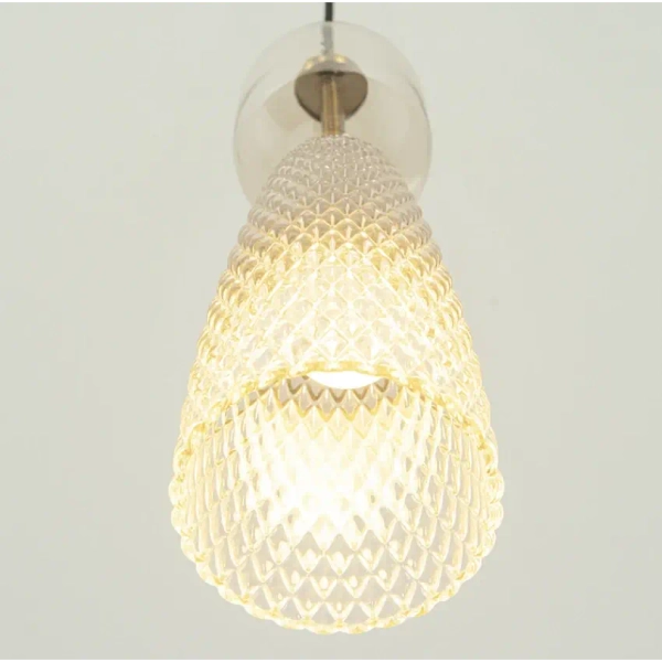 Wisząca lampa szklana 23010 potrójna do jadalni czarny mosiądz