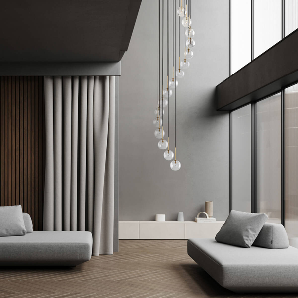 Kaskadowa lampa wisząca Aurora 10182 TK Lighting kule złota czarna