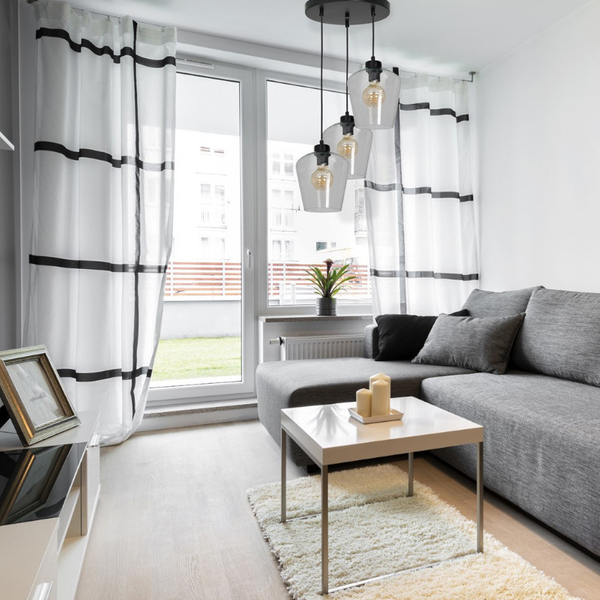 LAMPA wisząca SANTIAGO MLP6611 Milagro loftowa OPRAWA skandynawski ZWIS kaskada czarna przezroczysta