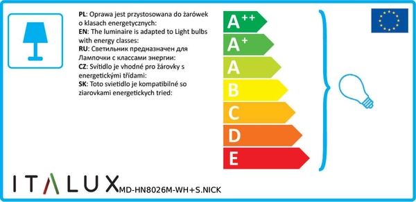 LAMPA wisząca FRANKLIN MD-HN8026M-WH+S.NICK Italux metalowa OPRAWA industrialny ZWIS loft biały