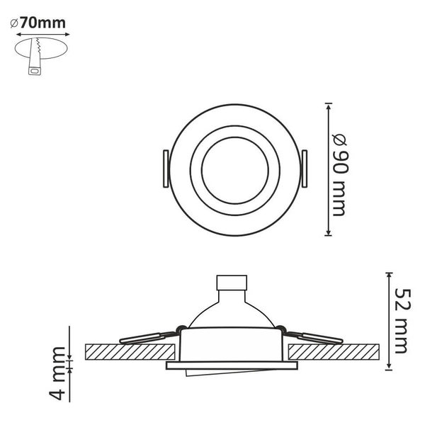 Zestaw 3 wpustów do zabudowy Olin białe lampy wpuszczane
