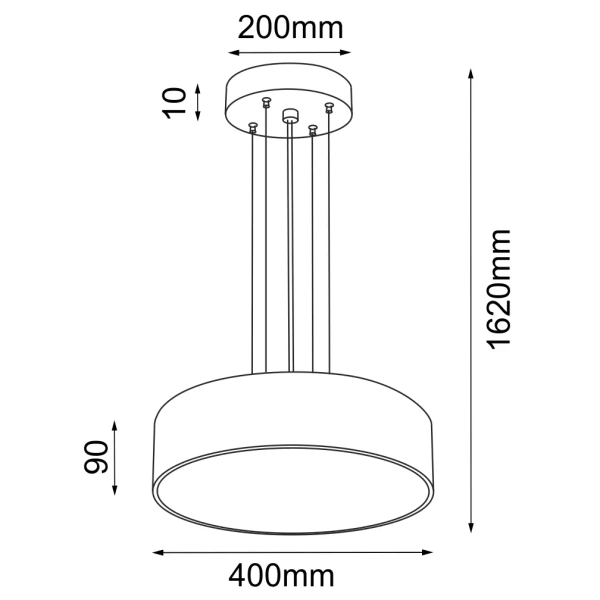 Lampa wisząca do jadalni Kengo 5232 okrągła tuba czarna