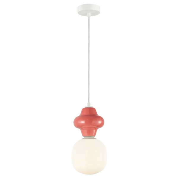 Zwis lampa ceramiczna Latera PND-94331-1S-RED do salonu czerwony