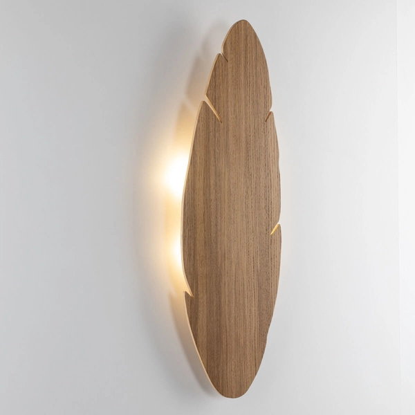 Ekologiczna lampa naścienna Hoja 5565 liść do jadalni drewniana