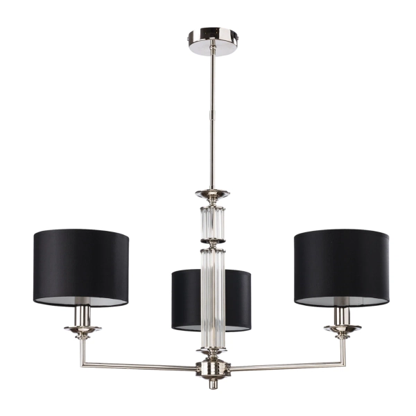 Lampa wisząca potrójna Artu ART-ZW-3 (N) do sypialni nikiel czarna