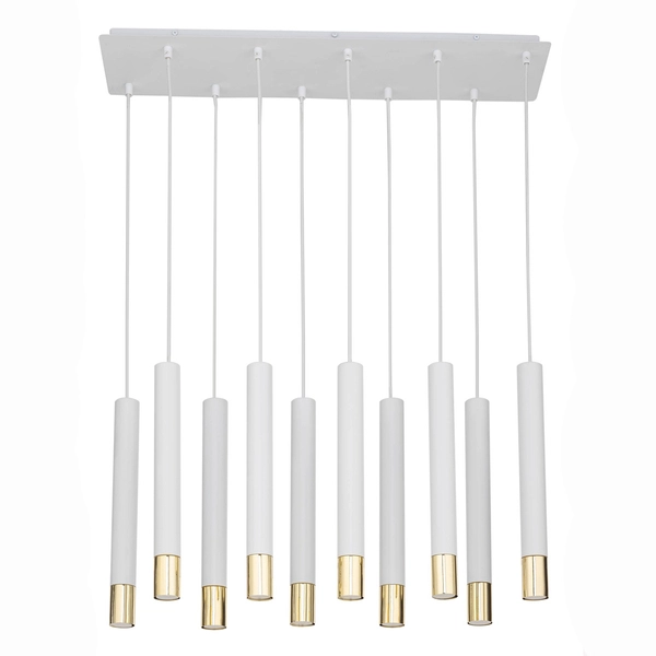 Sypialniana lampa wisząca Sopel Grand 33392 biała złota nad łóżko