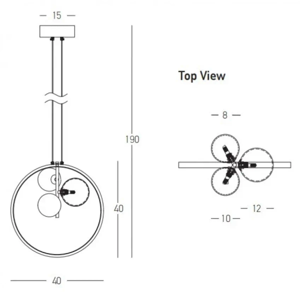 Ringowa zwisająca lampa 22064 LED 20W 3000K do salonu z żarówkami czarny