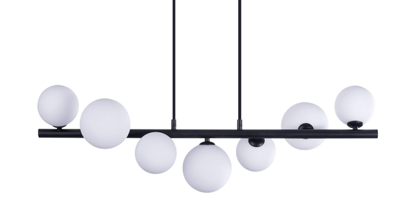 Wisząca lampa sypialniana Sybilla nad łóżko czarna biała