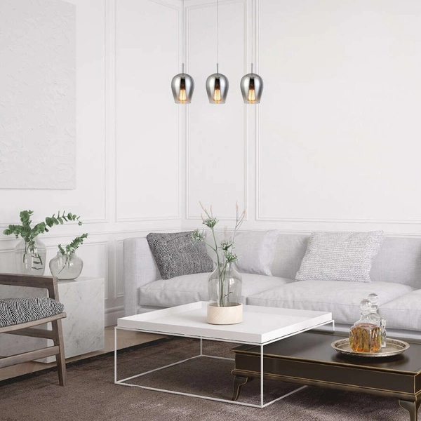 Szklana LAMPA wisząca PETUNIA 5252 Rabalux skandynawski zwis loftowy do salonu chrom