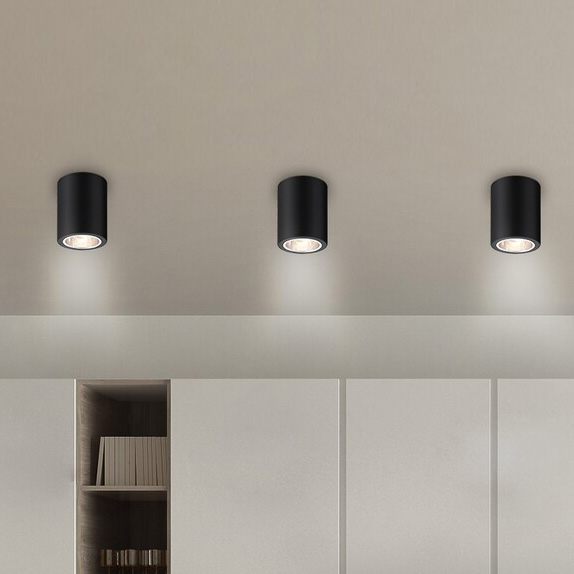 Czarna lampa sufitowa Kobald 2055 metalowa tuba nad blat do kuchni