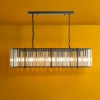 Owalna wisząca lampa Kiran KIR3422 nad stół kryształowy czarny