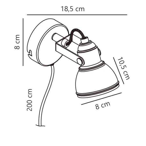 Regulowana lampa ścienna do sypialni Aslak 45721001 do czytania biały