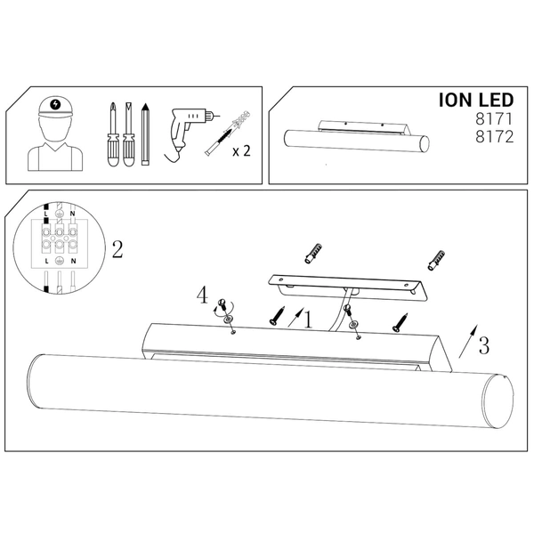 Industrialny kinkiet tuba Ion 8172 Nowodvorski LED 18W 3000K przezroczysty
