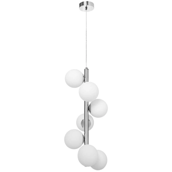 Modernistyczna LAMPA wisząca CUMULUS VERTICAL 10758703 Kaspa loftowa OPRAWA szklane kule zwis chrom biały