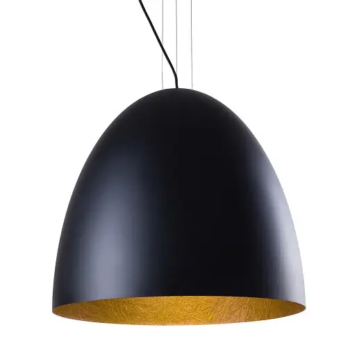 Wisząca lampa kopuła EGG 9024 nad wyspę do salonu złota czarna