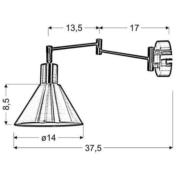 Lampa ścienna retro COPENHAGEN 21-41753 na wysięgniku metalowy satyna