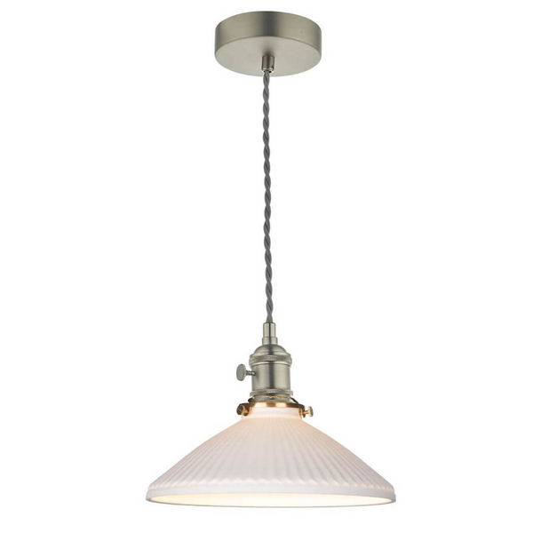 Ceramiczna lampa zwieszana Hadano HAD0161-10 do salonu chrom biały