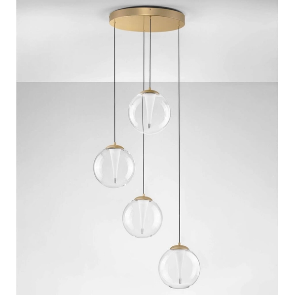 Lampa zwisająca do jadalni HUALMAY LE44834 LED 25W 3000K bańki złota przezroczysta