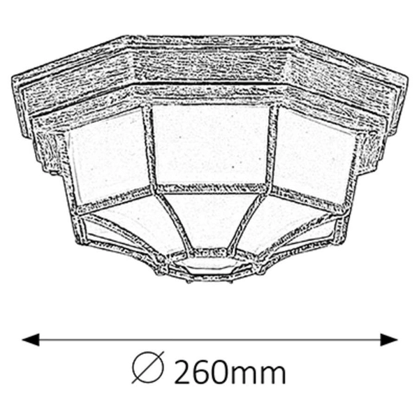 Zewnętrzna LAMPA sufitowa MILANO 8376 Rabalux OPRAWA ogrodowa PLAFON retro outdoor złoto antyczne