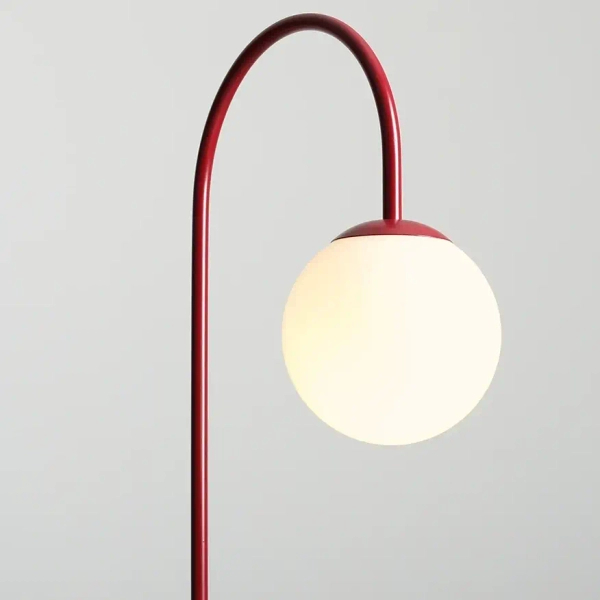 Kulista lampa stołowa Una 1116B15 szklana kula czerwona biała