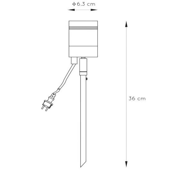 Srebrna lampa gruntowa Arne 14868/05/12 metalowa tuba IP44 outdoor