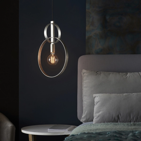 Industrialny zwis hotelowy L&-190830 Light& ring srebrny przecierany