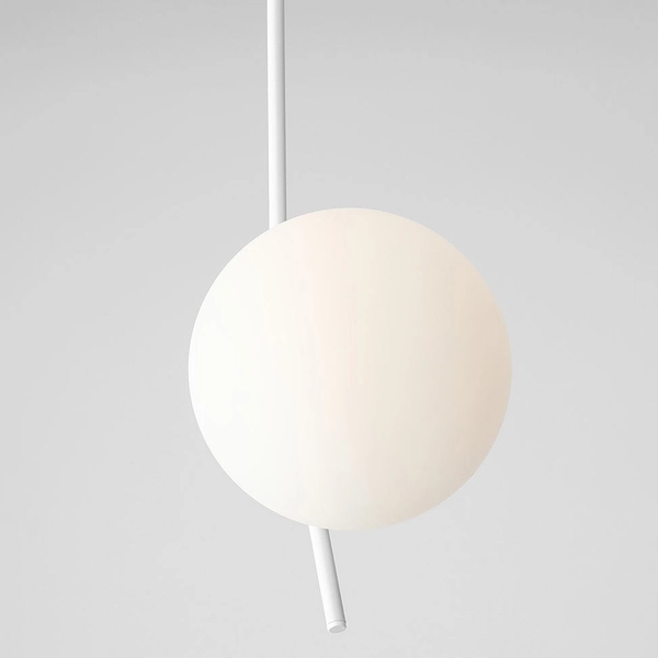 LAMPA sufitowa GALLIA 1095PL_G Aldex szklana kula biała do sypialni