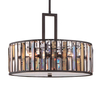 Wisząca LAMPA glamour GEMMA HK-GEMMA-P-C-VBZ Elstead HINKLEY metalowa OPRAWA kryształy bursztynowe przezroczyste
