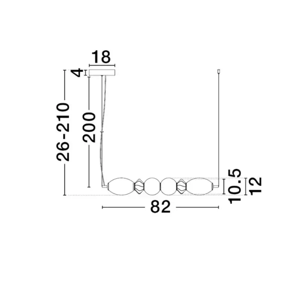 Lampa wisząca MONRETA LE45233 LED 28W 3000K nad wyspę mokka biała