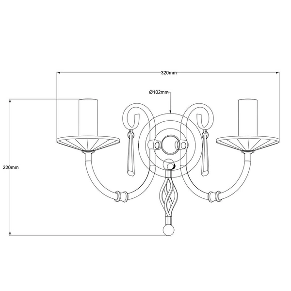 Podwójny kinkiet ścienny Aegean AG2-AGED-BRASS postarzany mosiądz