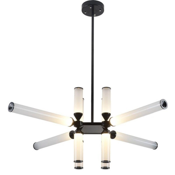 Wisząca lampa tuby Quadro RH115-12P Step LED 72W 3000K biała czarna