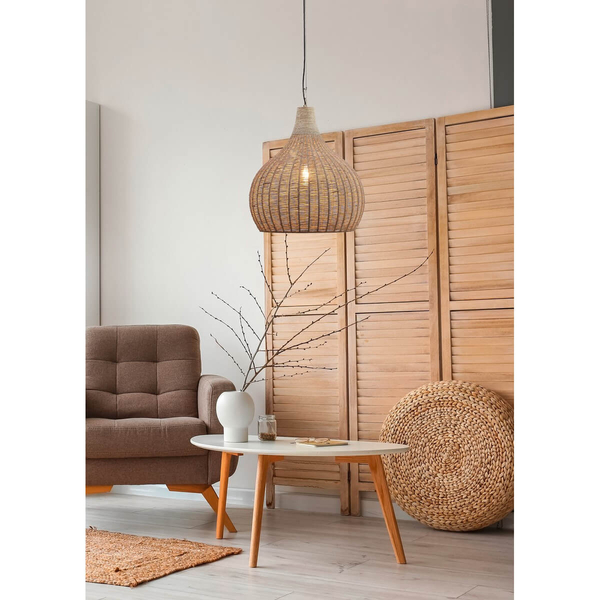 Wisząca lampa boho JANNE 366700136 nad stół juta beżowa