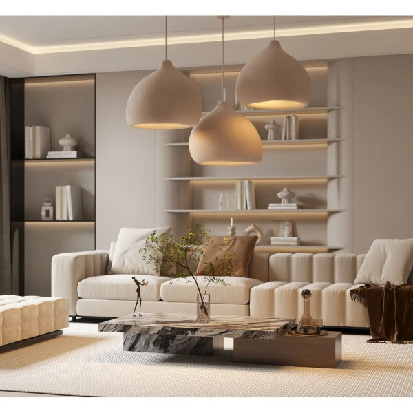 Salonowa lampa wisząca MAURO 41124 nad stół beżowy