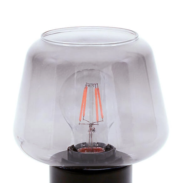 Stojąca lampa nocna Romio do sypialni szklana czarna